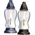 Rolchem Glass lamp with cross 28 cm 90 g Z-38 different colours