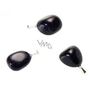 Goldstone blue Avanturine Tumbler pendant 2,2 - 3 cm, 1 piece, stone of ambition