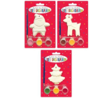 Paint your Christmas decoration Reindeer, Santa, Tree 8 x 6 cm 1 piece