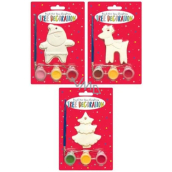 Paint your Christmas decoration Reindeer, Santa, Tree 8 x 6 cm 1 piece