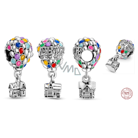 Charm Sterling silver 925 Disney Up in the sky - Flying house with balloons, bead for bracelet