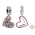 Charm Sterling Silver 925 Keith Haring Heart Art Lines, People and Hearts, Pendant Bracelet