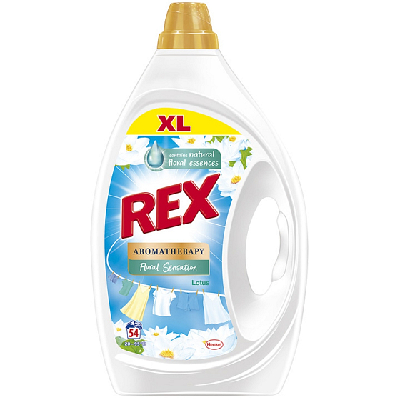 Rex Aromatherapy Floral Sensation Lotus & Almond oil washing gel for white and coloured laundry 54 doses 2,45 l