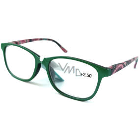 Berkeley Reading dioptric glasses +2,5 plastic green, coloured side frames 1 piece MC2193