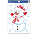 Window film Christmas Snowman red and white cap 35 x 50 cm