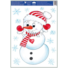 Window film Christmas Snowman red and white cap 35 x 50 cm
