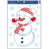 Window film Christmas Snowman red and white cap 35 x 50 cm