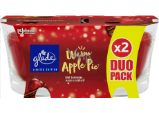 Glade Warm Apple Pie scented with red apple and cinnamon scented candle in glass, burning time up to 38 hours 2 x 129 g