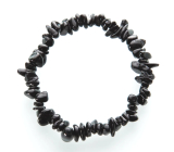 Tourmaline black bracelet elastic chopped natural stone 19 cm, guardian of good mood