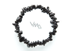Tourmaline black bracelet elastic chopped natural stone 19 cm, guardian of good mood