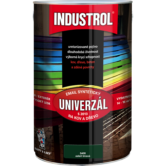 Industrol S2013 universal gloss top coat for metal and wood, 5400 dark green, 4 l