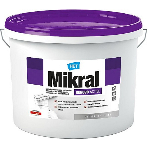 Het Mikral Renovo Active silicone facade paint, white 15 kg