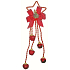 Five bells with star-metal decor, red 32cm
