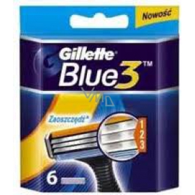 Gillette Blue 3 spare heads 3 blades for men 6 pieces