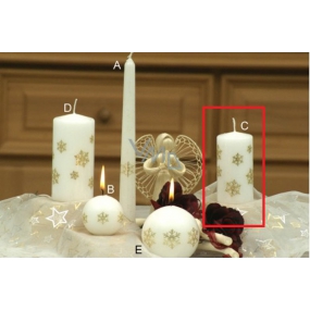 Lima Snowflake candle white cylinder 50 x 100 mm 1 piece
