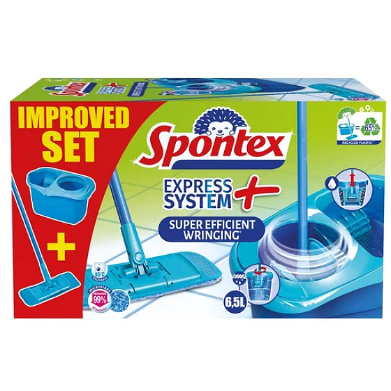 Spontex Express System Plus cleaning set, flat mop + 8 l bucket