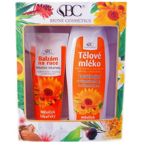 Bione Cosmetics Marigold medical body lotion 500 ml + hand balm 200 ml, cosmetic set