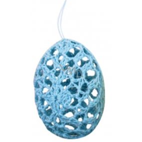 Crochet eggs blue 7.5 cm