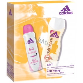 Adidas Cool & Care 48h 6in1 deodorant antiperspirant spray for women 150 ml + Soft Honey shower gel 250 ml, cosmetic set
