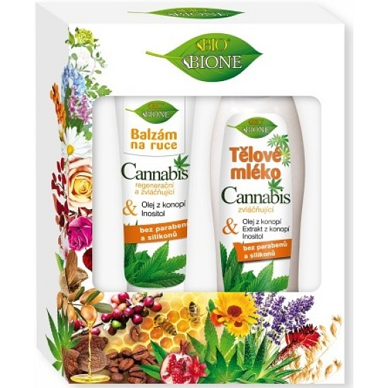 Bione Cosmetics Cannabis body lotion 500 ml + hand lotion 200 ml, cosmetic set