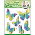 Wall stickers yellow-blue butterflies with moving silver wings 39 x 30 cm