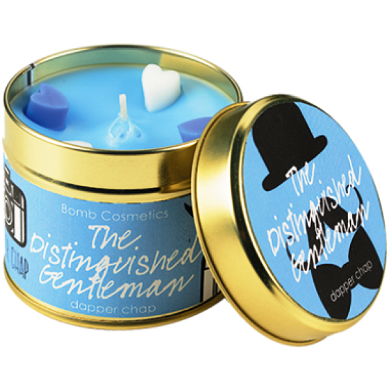 Bomb Cosmetics The Distinguished Gentleman A fragrant natural, handmade candle in a tin can burns for up to 35 hours