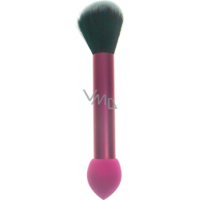 Jiajun Cosmetic brush with synthetic bristles and foam sponge double-sided pink 16 cm