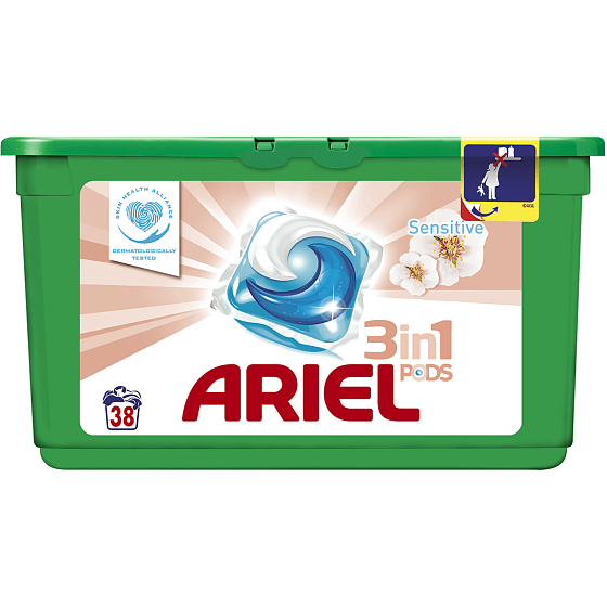 Ariel 3in1 Sensitive gel capsules for washing clothes 38 pieces 1094.4g