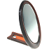 Mirror with oval brown handle 12 x 9,5 cm 60190