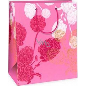 Ditipo Gift paper bag 26.4 x 13.7 x 32.4 cm pink, pink and white buds AB