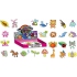 Tattoo decals various motifs colored for children in a box of 5 x 3.8 cm 1 piece