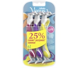 Gillette Venus Simply 3 disposable razor with lubricating strip 3 colors, 6 pieces for women