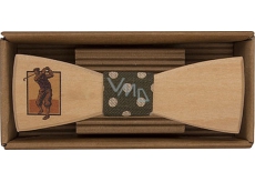 Bohemia Gifts & Cosmetics Wooden bow tie Golfer 12.5 cm