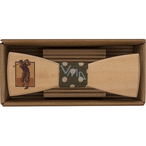 Bohemia Gifts Wooden bow tie Golfer 12.5 cm