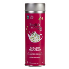 English Tea Shop Bio Black tea English Breakfast 15 pieces of biodegradable tea pyramids in a recyclable tin can 30 g