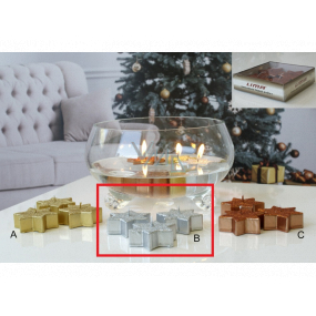 Lima Floating Star Candle Glitter Silver 4 Pieces