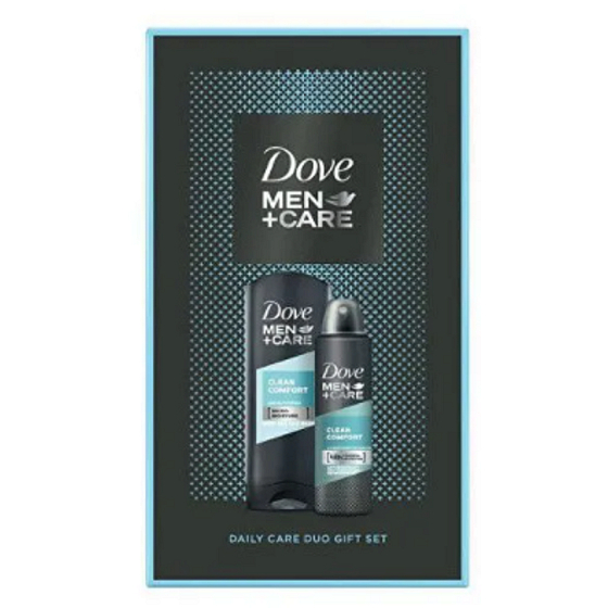 Dove Men + Care Clean Comfort shower gel 250 ml + antiperspirant deodorant spray 150 ml, cosmetic set
