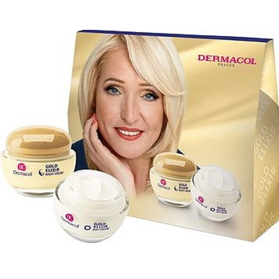 Dermacol Gold Elixir day skin cream 50 ml + night skin cream 50 ml, cosmetic set 2020