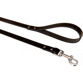 B&F Black Leather Leash 1.6 x 120 cm