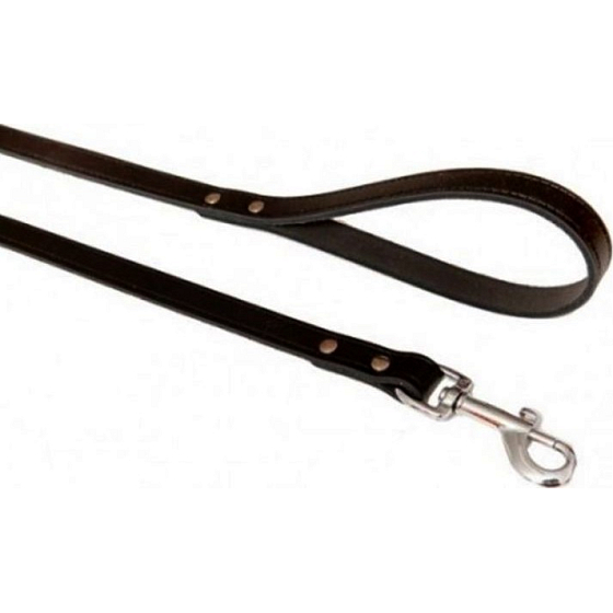 B&F Black Leather Leash 1.6 x 120 cm