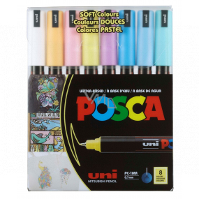 Posca Universal set of acrylic markers 0,7 - 1 mm Pastel colours 8 pieces PC-1MR
