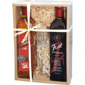 Kitl Životabudič syrup for stimulation 500 ml + Mead 500 ml + glass 1 piece, gift set for men