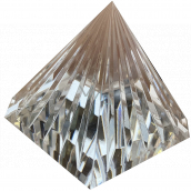 Glass pyramid fluted 40 mm crystal - glass paperweight