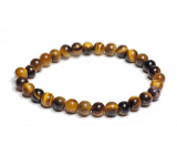 Tiger eye bracelet elastic natural stone, ball 6 mm / 16 - 17 cm, stone of the sun and earth, brings luck and wealth