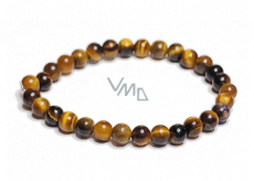 Tiger eye bracelet elastic natural stone, ball 6 mm / 16 - 17 cm, stone of the sun and earth, brings luck and wealth