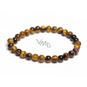Tiger eye bracelet elastic natural stone, ball 6 mm / 16 - 17 cm, stone of the sun and earth, brings luck and wealth