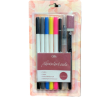 Albi Watercolour dual brush pen set 5 pieces + eraser 1 piece + pencil 1 piece + permanent marker 1 piece