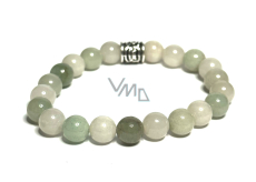 Jade Burmese bracelet elastic natural stone, ball 8 mm / 16-17 cm, stone of peace