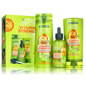 Garnier Fructis Vitamin & Strength shampoo for weak hair with tendency to fall out 250 ml + conditioner for weak hair with tendency to fall out 200 ml + serum against hair loss 125 ml, cosmetic set