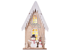 Emos Christmas wooden house with snowman 28,5 x 16 cm + timer